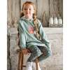 Hooded Tunic with Owl Print, Sage Green - Tank Tops - 2