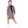 Jacquard Knit Jacket with Houndstooth Pattern, Black & Houndstooth - Jackets - 2