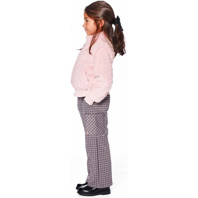 Jacquard Knit Flare Pants with Houndstooth Pattern, Black & Houndstooth - Pants - 2