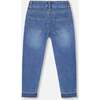 Jeans with Frayed Hems and Floral Embroideries, Blue Denim - Jeans - 4