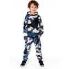 Hooded Fleece Sweatshirt with Crossbody Bag, Blue Camouflage - Sweatshirts - 2