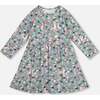 Half Button Organic Cotton Dress, Blue Llama Print - Dresses - 1 - thumbnail