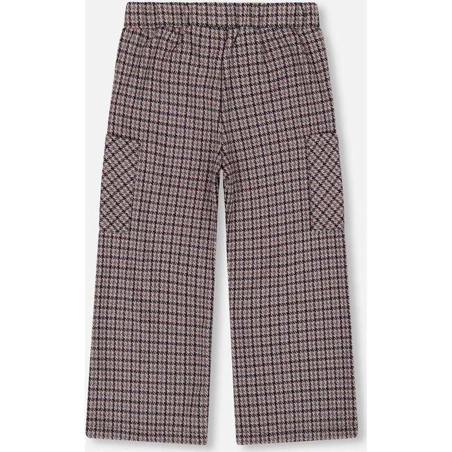 Jacquard Knit Flare Pants with Houndstooth Pattern, Black & Houndstooth - Pants - 3