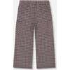 Jacquard Knit Flare Pants with Houndstooth Pattern, Black & Houndstooth - Pants - 3