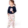 Glittering French Terry Sweatpant, Beige Cat Print - Sweatpants - 3