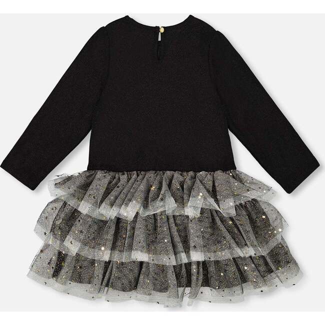 Glittering Mesh Skirt Party Dress, Black - Dresses - 2