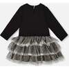 Glittering Mesh Skirt Party Dress, Black - Dresses - 2