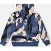 Hooded Fleece Sweatshirt with Crossbody Bag, Blue Camouflage - Sweatshirts - 3
