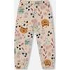 Glittering French Terry Sweatpant, Beige Cat Print - Sweatpants - 4