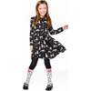 Half Button Jersey Dress, Black Dalmatian Print - Dresses - 2