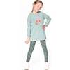 Hooded Tunic with Owl Print, Sage Green - Tank Tops - 4