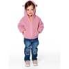 Hooded Full Zip Cat Plush Jacket, Dusty Pink - Jackets - 3