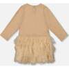 Glittering Mesh Skirt Party Dress, Beige - Dresses - 2