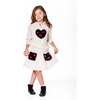 Glittering French Terry Skirt, Beige and Black - Skirts - 2