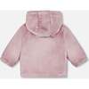 Hooded Zip Plush Jacket, Neutral Purple - Jackets - 3