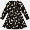Half Button Jersey Dress, Black Dalmatian Print - Dresses - 3