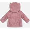 Hooded Full Zip Cat Plush Jacket, Dusty Pink - Jackets - 4
