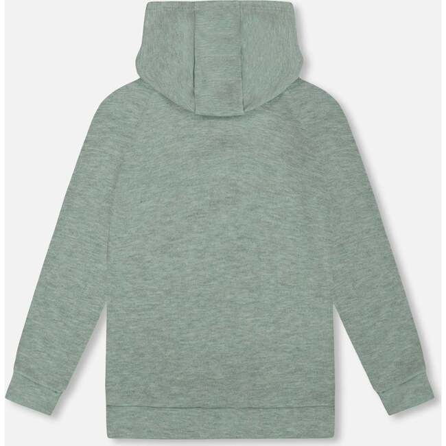 Hooded Tunic with Owl Print, Sage Green - Tank Tops - 5