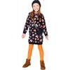 Hooded Fleece Dress with Trompe-L’Œil Bag Detail, Black and Multicolor - Dresses - 2