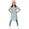 Half Button Organic Cotton Dress, Blue Llama Print - Dresses - 2