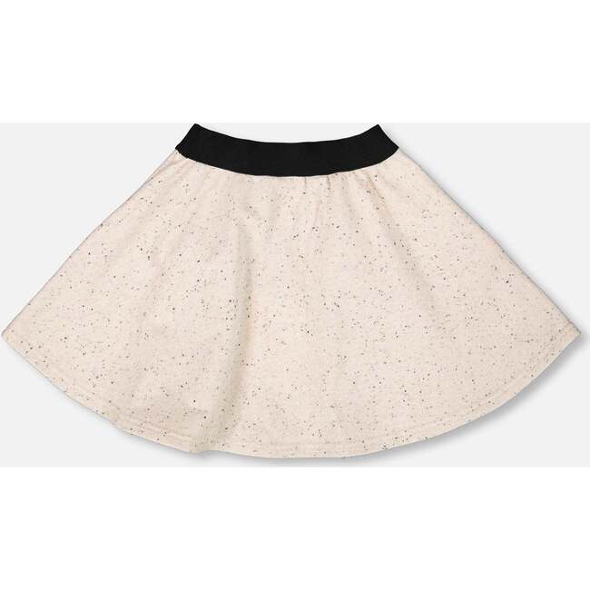 Glittering French Terry Skirt, Beige and Black - Skirts - 3