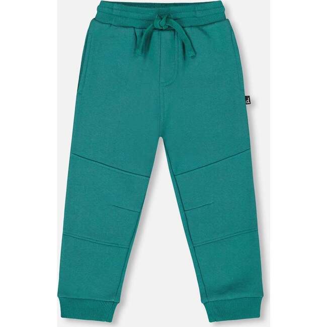 Fleece Sweatpants with Articulated Knees, Forest Green