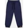 Fleece Sweatpants with Pockets, Navy Blue - Sweatpants - 1 - thumbnail