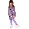 Jacquard Sweater Dress with Polka Dot Pattern, Purple Gray - Dresses - 2