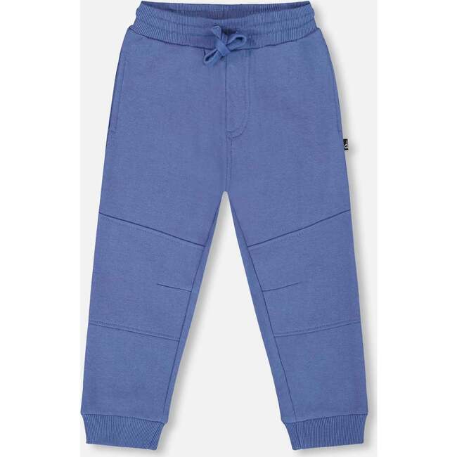 Fleece Sweatpants with Articulated Knees, Blue
