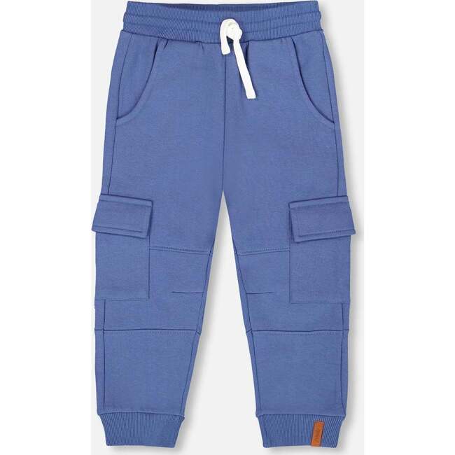 Fleece Sweatpants with Cargo Pockets, Blue