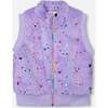 Faux Fur Zipped Vest, Lavender - Vests - 1 - thumbnail