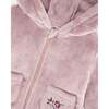 Hooded Zip Plush Jacket, Neutral Purple - Jackets - 4