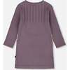 Jacquard Sweater Dress with Polka Dot Pattern, Purple Gray - Dresses - 3