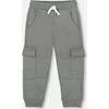 Fleece Sweatpants with Cargo Pockets Gray Green, Green Gray - Sweatpants - 1 - thumbnail
