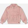 Faux Fur Jacquard Jacket, Dusty Pink - Jackets - 1 - thumbnail