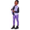 Faux Fur Zipped Vest, Lavender - Vests - 2