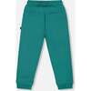 Fleece Sweatpants with Articulated Knees, Forest Green - Sweatpants - 3
