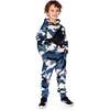 Fleece Sweatpants with Cargo Pockets, Blue Camouflage - Sweatpants - 2