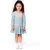 Jacquard Sweater Dress with Ribbed Skirt, Jade Green - Dresses - 2