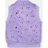 Faux Fur Zipped Vest, Lavender - Vests - 3
