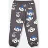 Fleece Sweatpants, Gray Dog Print - Sweatpants - 3