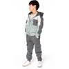 Fleece Sweatpants with Cargo Pockets Gray Green, Green Gray - Sweatpants - 2