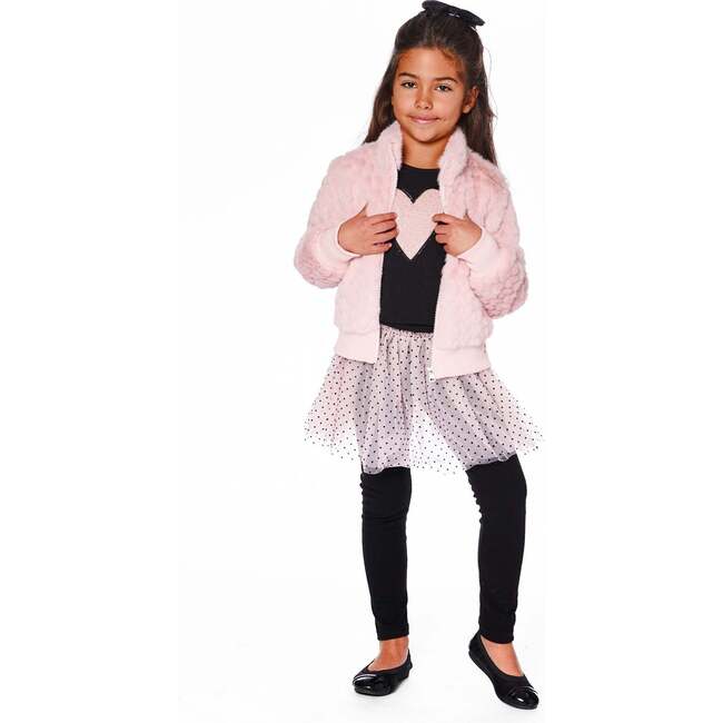 Faux Fur Jacquard Jacket, Dusty Pink - Jackets - 2