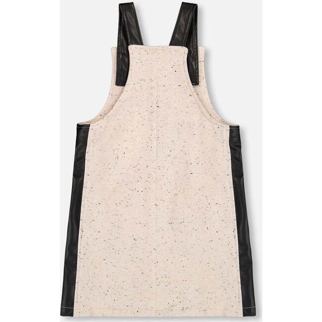 Glittering French Terry Overall Dress, Beige and Black - Dresses - 3