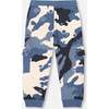 Fleece Sweatpants with Cargo Pockets, Blue Camouflage - Sweatpants - 3