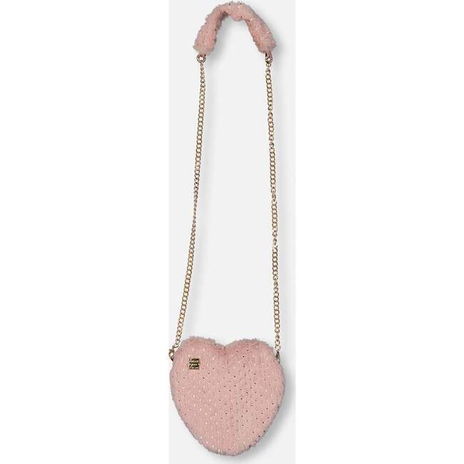 Fake Fur Shoulder Bag, Dusty Pink - Bags - 1