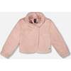Fake Fur Short Jacket Pink, Dusty Pink - Jackets - 1 - thumbnail