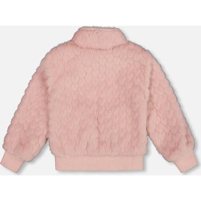 Faux Fur Jacquard Jacket, Dusty Pink - Jackets - 3