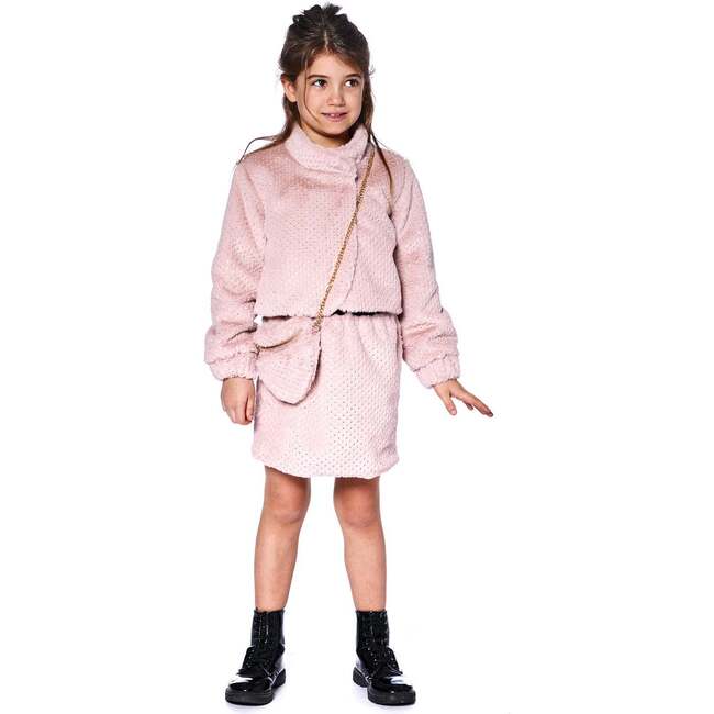Fake Fur Skirt Pink, Dusty Pink - Skirts - 2