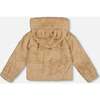 Faux Fur Hooded Jacket, Nougat - Jackets - 3